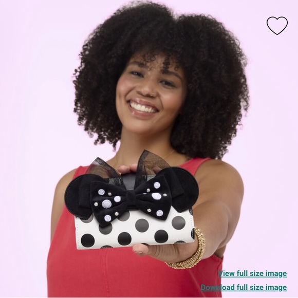Loungefly Minnie Mouse Exclusive Polka Dot Pearl Mini Backpack & Wallet - Picture 3 of 12